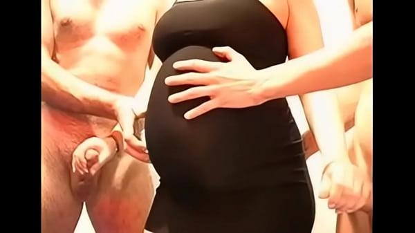 Pregnant in black_dress gangbang