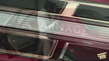 A sophisticated lingerie-clad woman and her chauffeur are close companions engaged in anal activities in the trunk. 