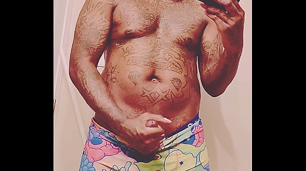 Fat cock black dude blows his load before meeting with sugar mama 