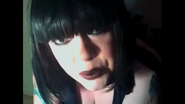 gothic chubby domme Smoking A Slim Cigarette 