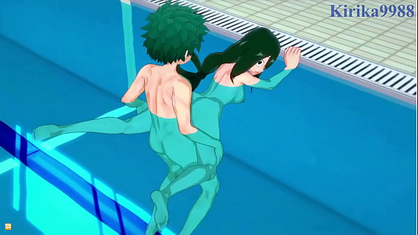 Rumi Usagiyama Mirko and Tsuyu Asui and Izuku Midoriya intense sexMy HeroAcademia Hentai