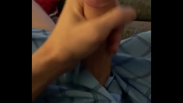Stroking hard cock