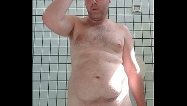 Nude boy in Bathroom