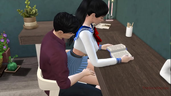 Play MP4 - Japanese teacher seduces innocent student and fucks her hard on the desk