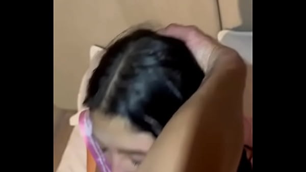 Latina with big eyes likes to have the cock in her mouth