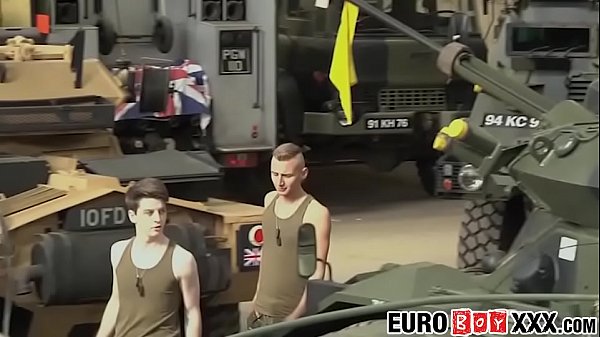 Twink soldiers hide for hot anal fuck fun 