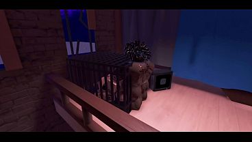 slut sucks bbc in a cage