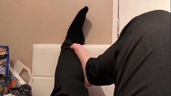 Hot feet in black socks 