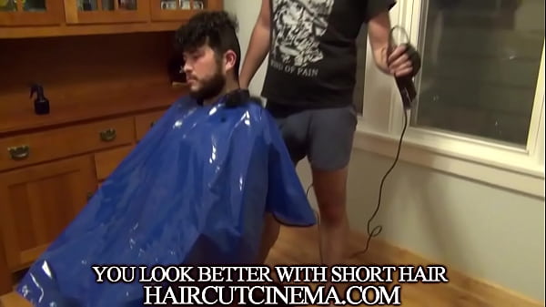 barber zach decided this guy needed a haircut so he shaves it all off and the beard too a much better look! 