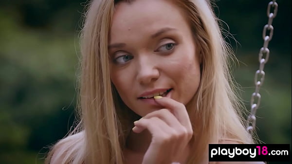 Tinytitted_Russian_blondie_Zhenya Belaya stripping_and posing outdoor