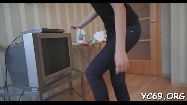 Gal in nylons goes hardcore 