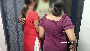 Indian Stepbrother Enjoying With Two Stepsisters Sex. thumbnail