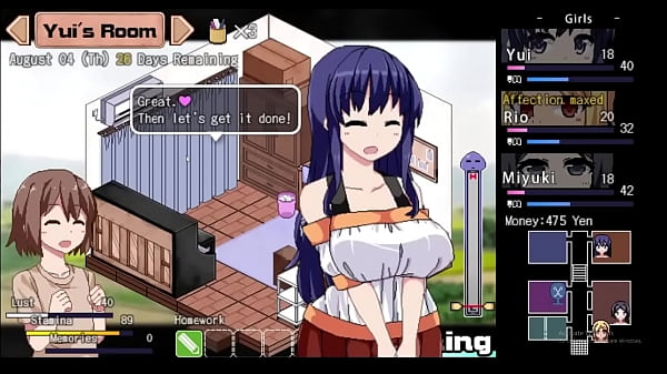 Pixel porn boy wants to fuck his big titted roomates in his summer vacations