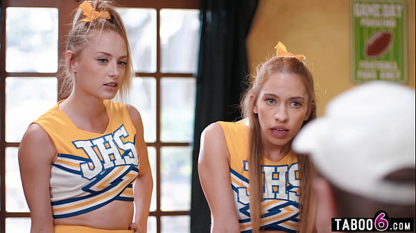 Two cheerleaders visit the coach to see which one will lead the squad this year 