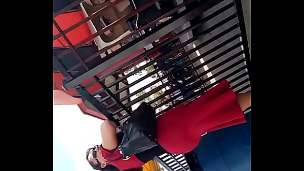 Latina MILF with huge ass in red dress