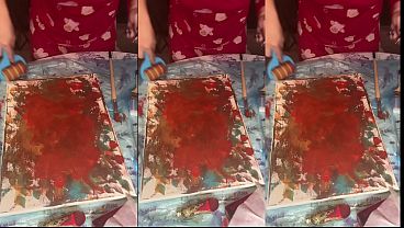 Asmr in eyeglasses painting 