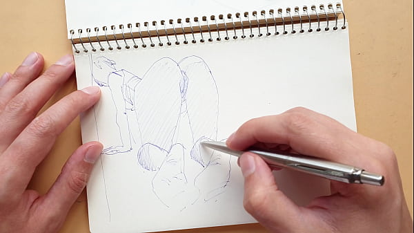 quick sketch_with parker ballpoint pen , mysketchbook , doggy-style , foot fetish