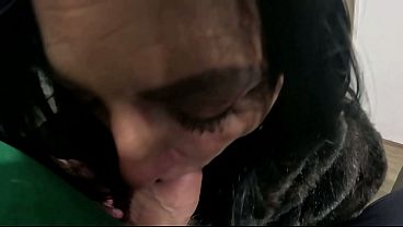 Slutty Mature Deepthroat & Cum Play on My Black Fur Coat 