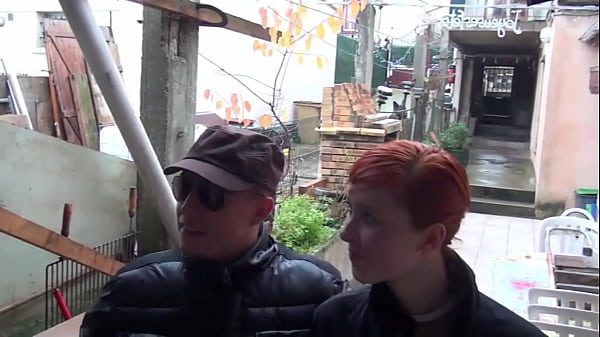 Pretty redhead gets double penetrated inthe BDSM room