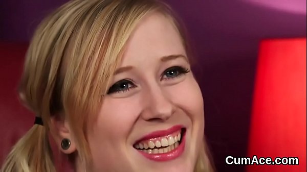 Spicy_peach gets cum shot on her face_sucking_all the_jizz