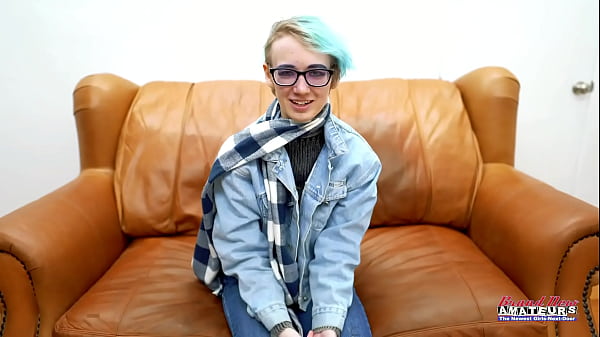 Shy NerdyPetite_Blue Haired Blonde RavenTeases_With Innocent Deepthroat