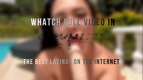 Beautiful latina with a big ass masturbates by the pool