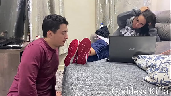 Goddess Kiffa Real Life - Kiffa Ignores Foot while he licks her sneakers clean - FOOT WORSHIP - FEMDOM - DIRTY FEET - SNEAKERS - FOOT DOMINATION - FOOT IGNORE - FOOTSTOOL - FOOT -