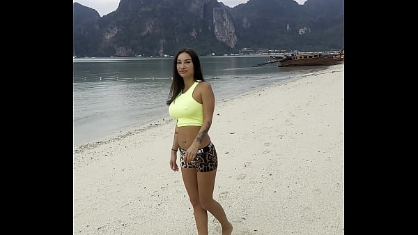 Beautiful_Monika_Fox In Green Top_In Tropics Free