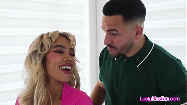 Three hotties playing with golf ball and trainers balls too