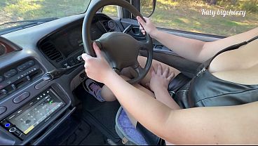 Driving lesson for stepsister