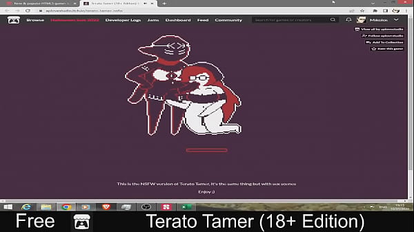 Terato tamer free game itchio simulation 2d adult monsters pixel art turn based combat 