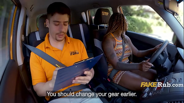 Driving instructor fucks his busty ebony student 