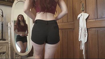I change several clothes asking Sissi's opinion, but I get horny looking at myself in the mirror and I masturbate in front of her - DOLLSCULT 