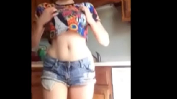 Webcam girl dancing on live webcam