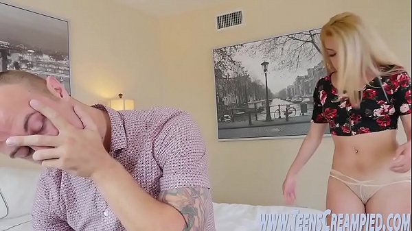 Blonde slut fucks stepdadand sucks cock