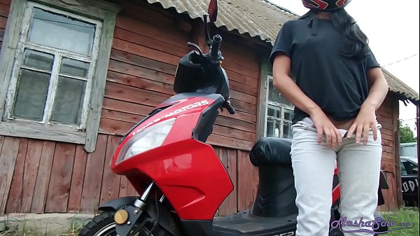 Play MP4 - Girl In Helmet Jerks Pussy To Orgasm On Step Brother Motorcycle