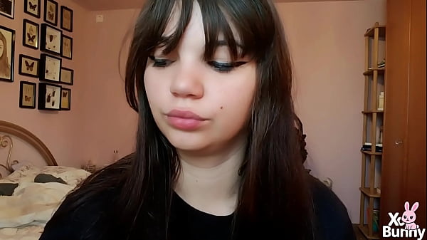Brunette with natural big lips smoking without lip makeup 