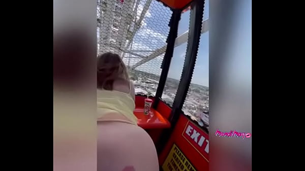 Mandi may bounces on dick in public