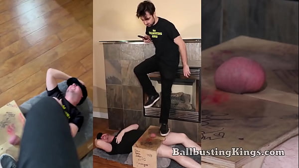 Ball Stomping King (3 screen)  BallbustingKings.com We make the most intense male male ball busting content. Watch us play and you will see what makes us Ball busting kings. 