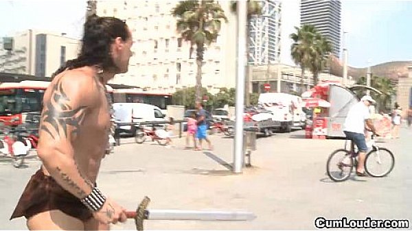 Brunette sucks and fucks conan's cock in a van