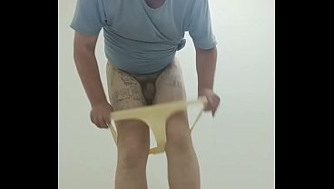 Dirty slut put on new panties