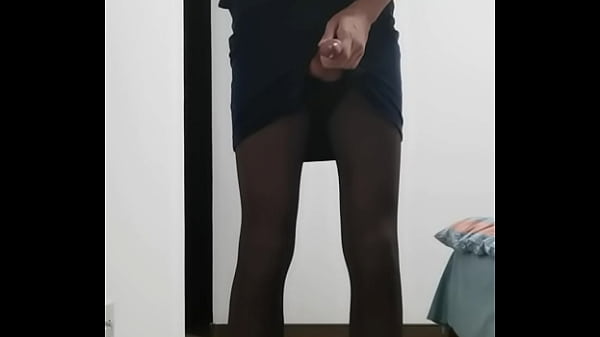 sissy crossdresser jerked off in high heels andsexy dress