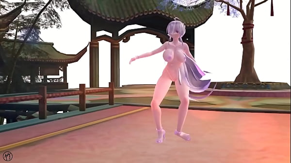 Chica de cabello  blanco bailando en bikini rosa y 