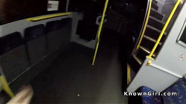 Busty hairy cunt amateur banged in a bus