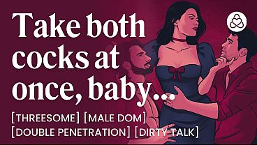 Nonton Mmf Threesome With Bdsm, Dp, Cock Sharing & Male Dom - Porn Erotic Story For Women thumbnail