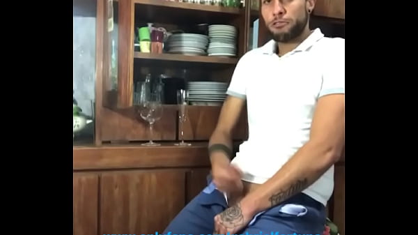 gabriel fortuna in a hot video, very horny cumming inside the cup