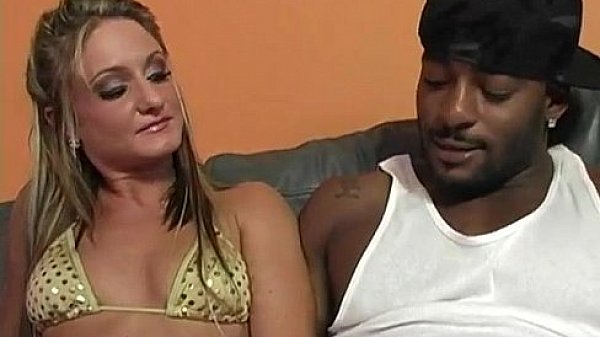 Blonde girl meets with black guys 
