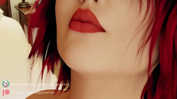 Redhead swallows tiny woman