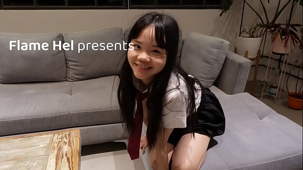 Asian student fucked by her white stepdad cum on her tiny tits