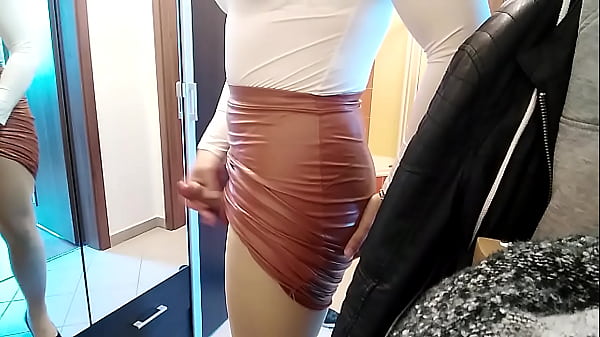 Cumshot in a skirt 